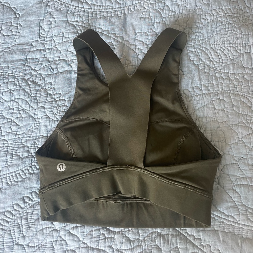 Lululemon | Olive high neck sports bra